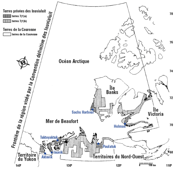 Carte de la région désignée des Inuvialuit