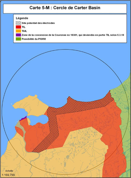 Carte 5-M : Cercle de Carter Basin