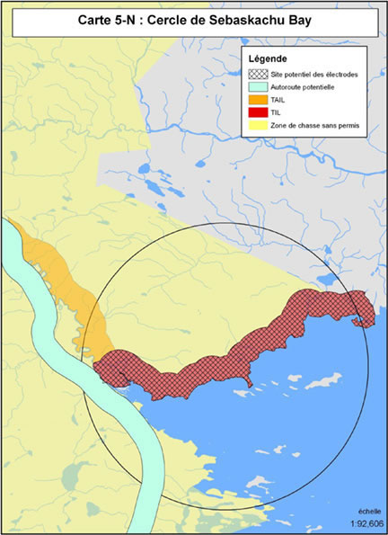 Carte 5-N : Cercle de Sebaskachu Bay