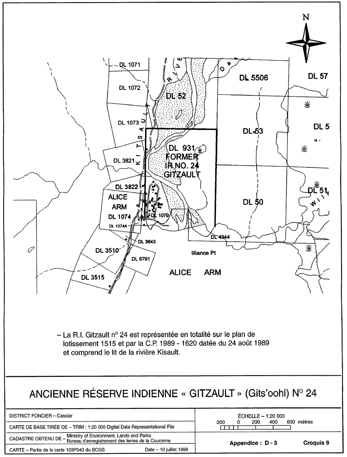 Ancienne réserve indienne « Gitzault » (Gits'oohl) n° 24