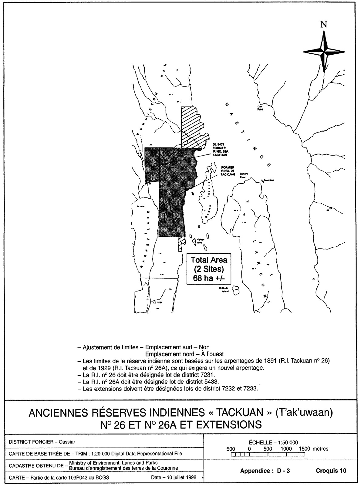 Anciennes réserves indiennes « Tackuan » (T'ak'uwaan) n° 26 et n° 26A et extensions