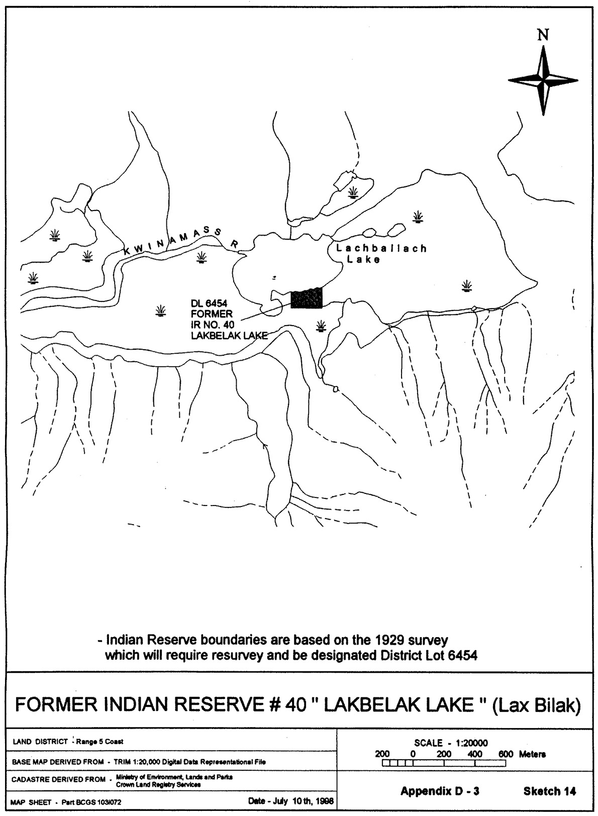 Former Indian Reserve No. 40  Lakbelak Lake  (La Bilak)