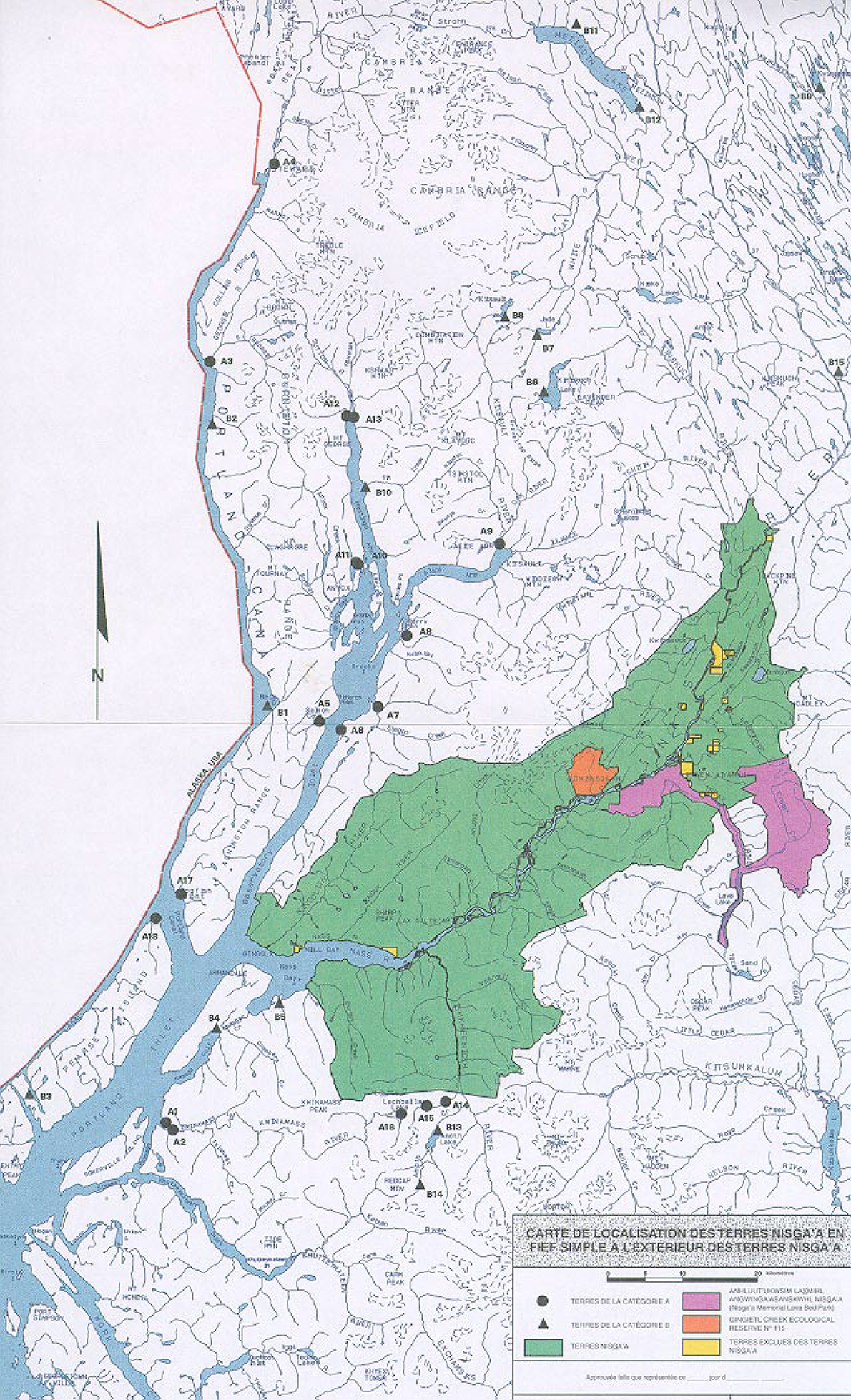 Lien vers une image pleine grandeur de la Carte des terres des catégories A et B