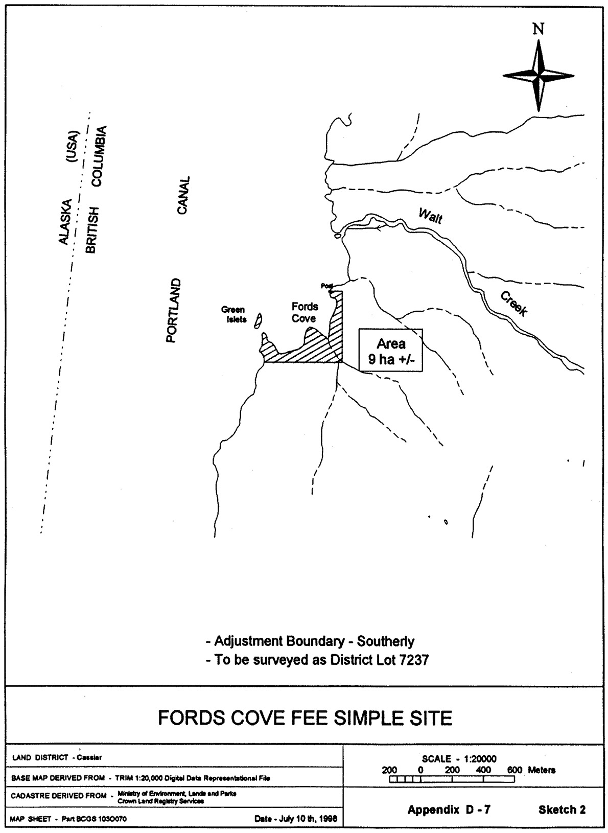 Sketch of Fords Cove