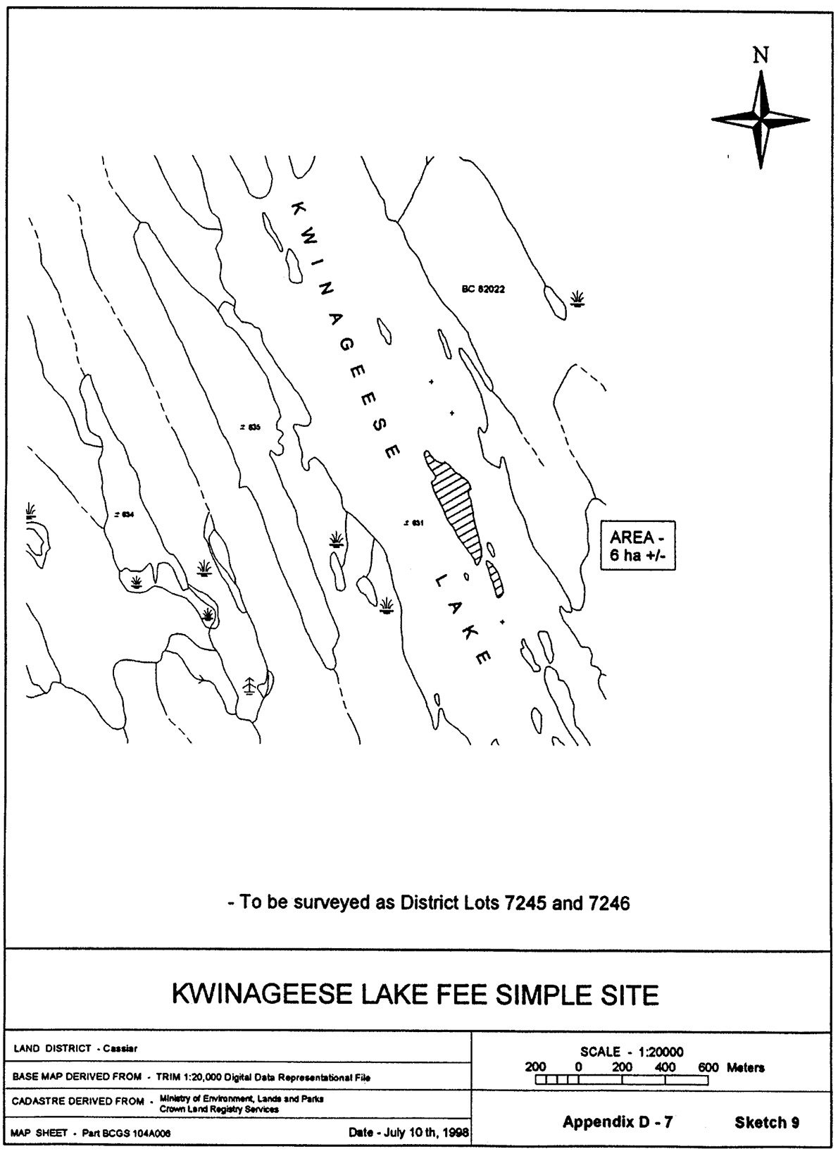 Sketch of Kwinageese Lake