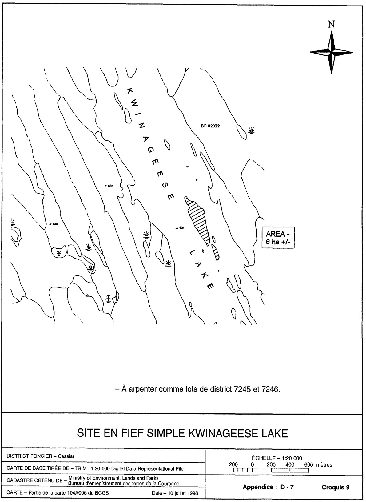 Croquis de Kwinageese Lake