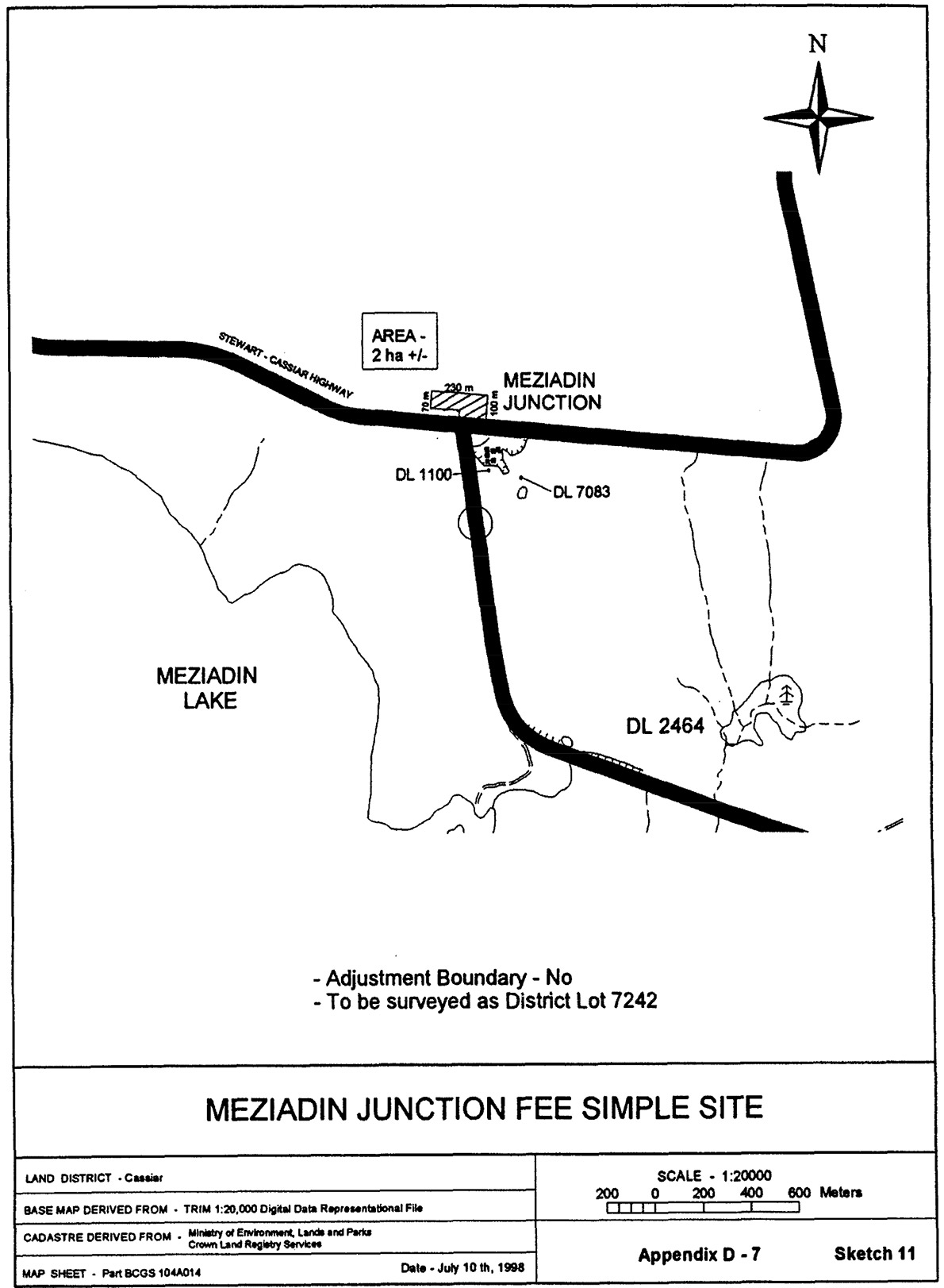 Sketch of Meziadin Junction