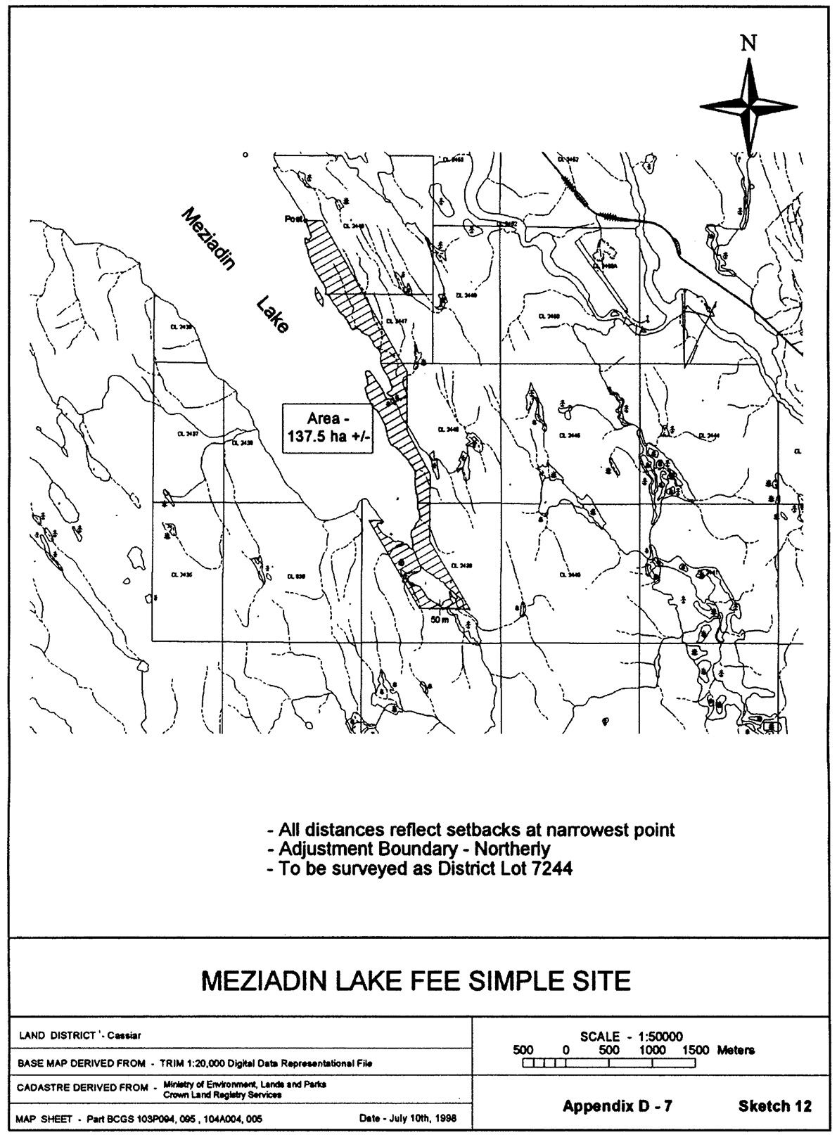 Sketch of Meziadin Lake