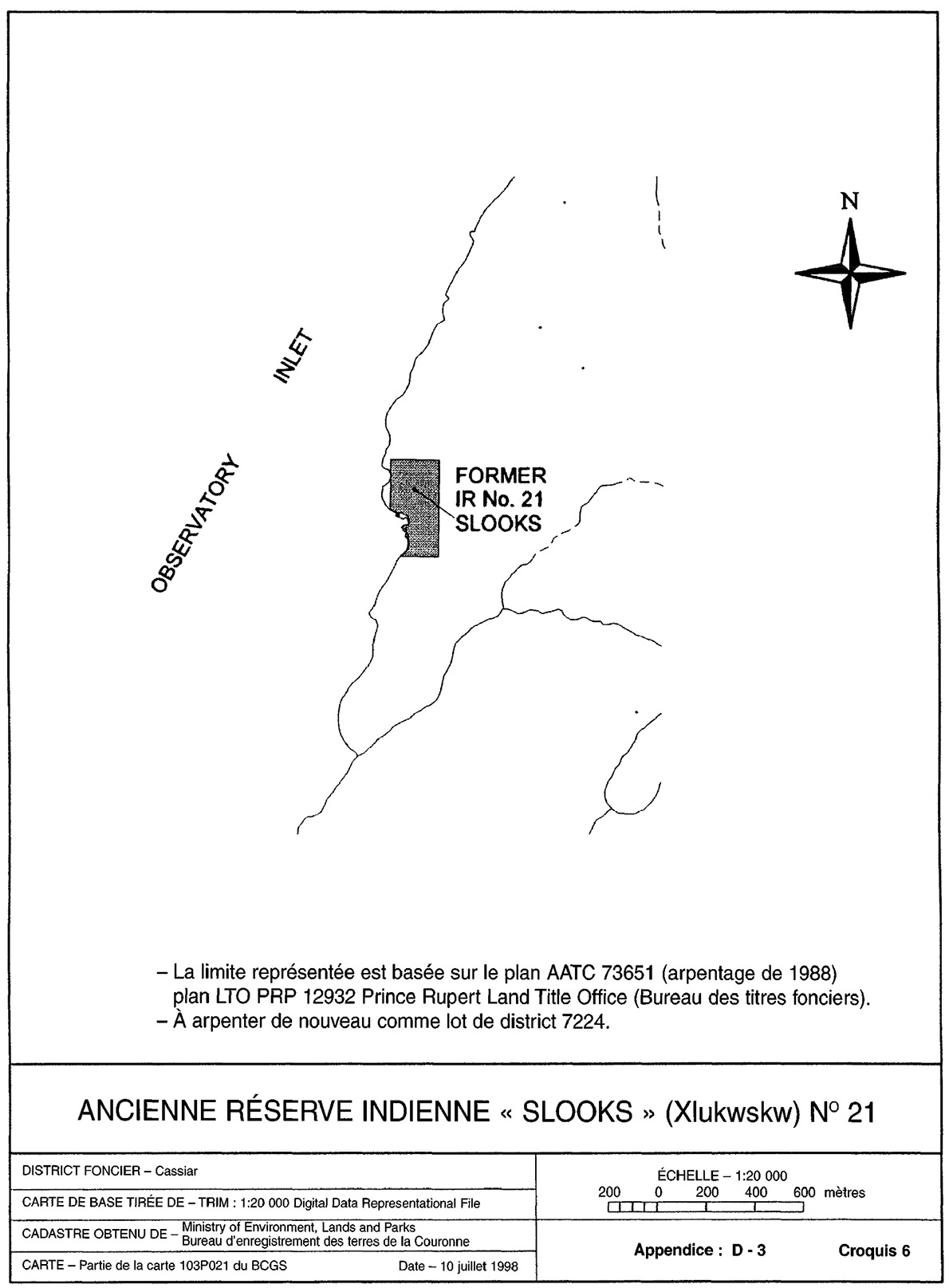 Ancienne réserve indienne « Slooks » (Xlukwskw) n° 21
