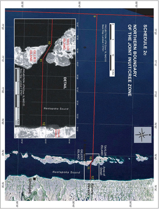 Schedule 2c - Map "Northern Boundary of the Joint Inuit / Cree Zone"