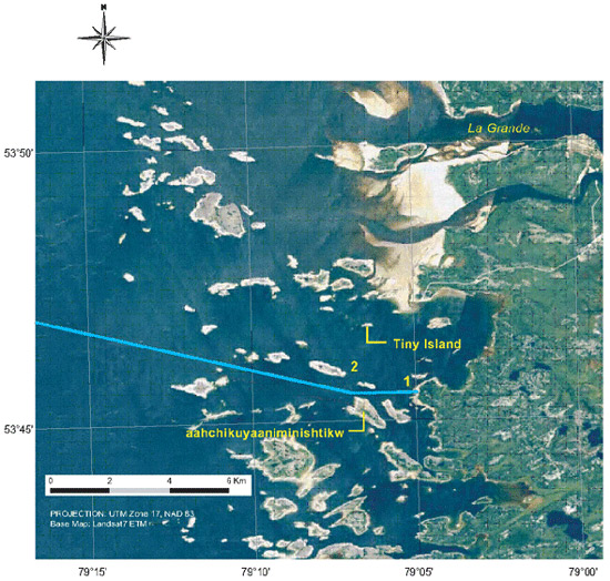 Schedule 1b - Map "Southern Boundary of the Cree / Inuit Offshore Overlapping Interests Area"