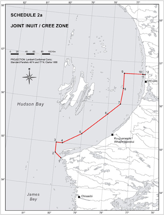 Schedule 2a - Map "Joint Inuit / Cree Zone"