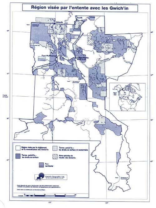 Carte: La Région des Gwich'in visée par l'entente