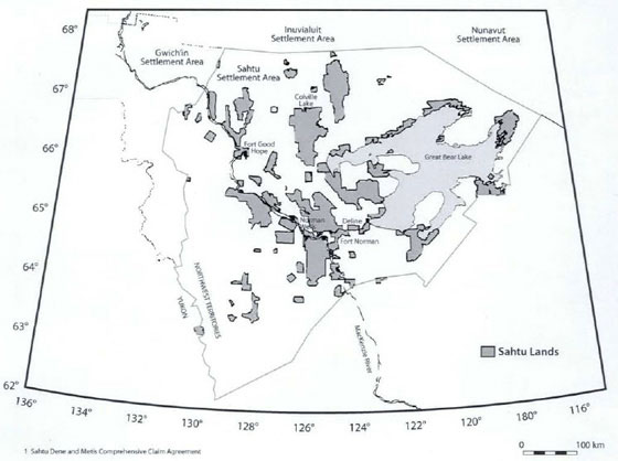 Map of Sahtu  Settlement Area